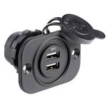 Presa con 2 connessioni USB e cappuccio Colore nero #N50523027250