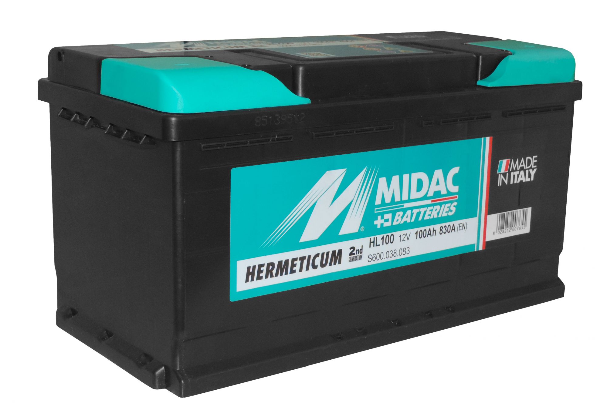 Hermeticum Starterbatterie 12V - 100Ah - 800A (ETN 600.065.080)