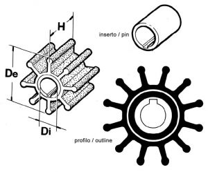 Inboard engine and water pump impeller -(Rif.Orig. 50020)  CEF 120 #N82152014214