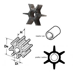 Girante 6 Pale Pompa Acqua Motore Fuoribordo HONDA 19210-ZY3-003 CEF 391 #N82152014250