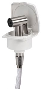 New Edge deck shower with Tiger head Lid finish white Hose 2,5m #OS1516400