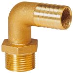 Brass hose adaptor 90° male version Thread 3/8" Ø 15mm #N81837601702