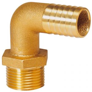Brass hose adaptor 90° male version Thread 3/8" Ø 15mm #N81837601702