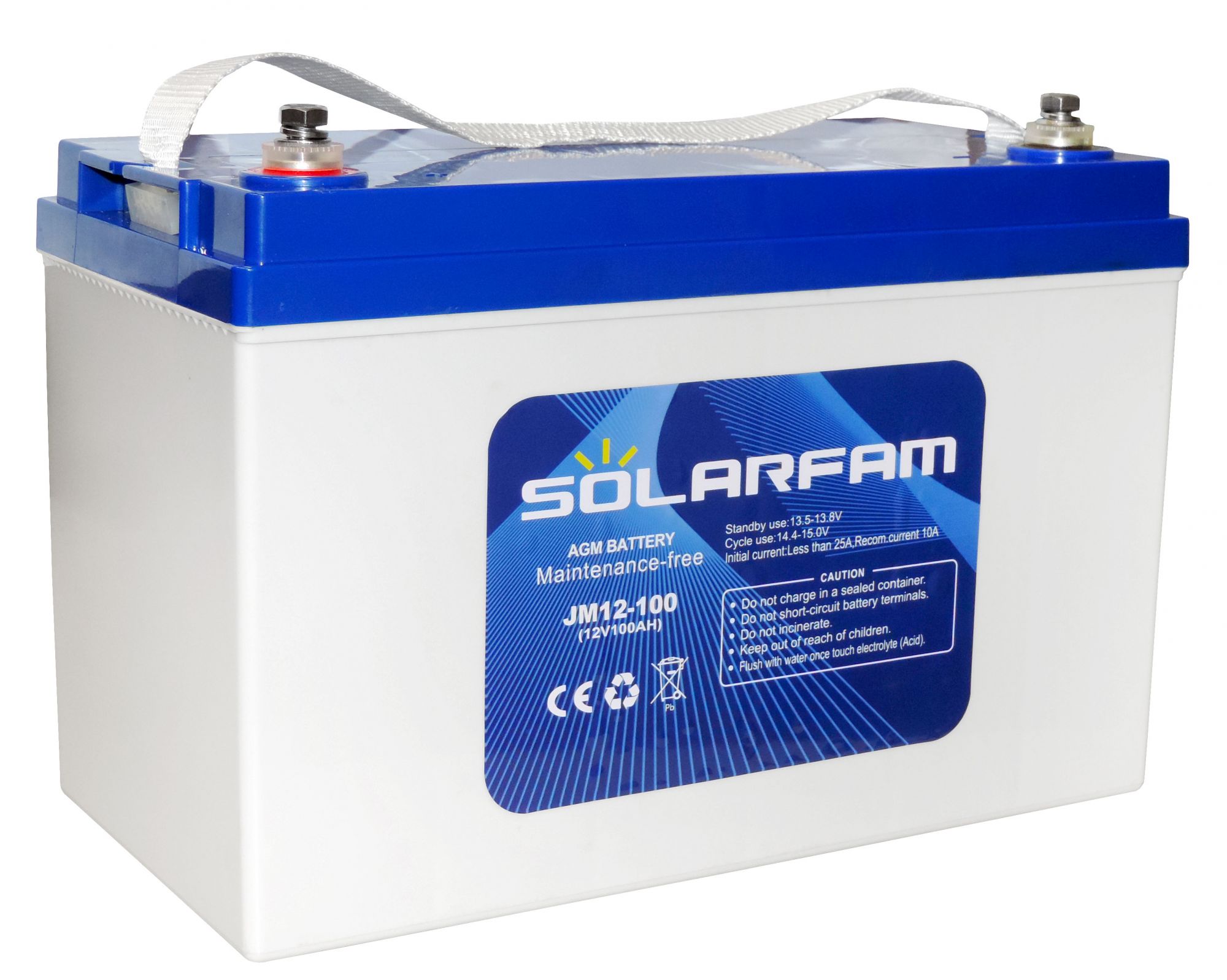 AGM 12V 100Ah C10 SOLARFAM Battery Solar Wind Photovoltaic Systems  #N51120050931