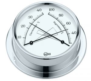 Barigo Regatta Chromed brass Hygro-Thermometer Ø100x120mm White Dial #OS2836503