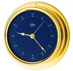 Barigo Regatta Polished brass Quartz Clock Ø100x120mm Blue Dial #OS2836521