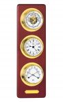 Barigo Barometer/Clock/Thermometer on mahogany tablet 360x110mm #OS2837510