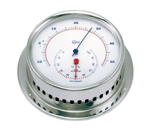 Barigo Sky Polished Stainless Steel Hygrometer Thermometer 110x32mm #OS2898701