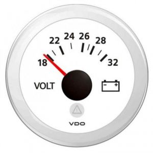 VDO ViewLine Voltmeter 18/32V White Dial Ø52mm #OS2748701