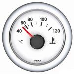 VDO ViewLine White Water Thermometer 40/120°C 12/24V Ø52mm #OS2748801