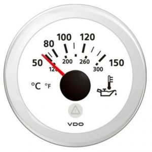 VDO Termometro Olio 50/150°C 12/24V Ø52mm Bianco ViewLine #OS2748901