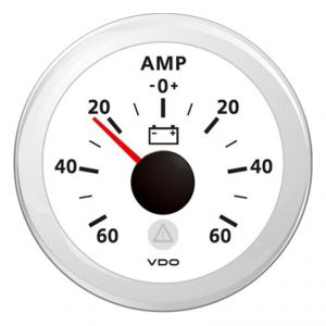 VDO Amperometro -60A+60A 12/24V Ø52mm Bianco ViewLine #OS2749001