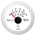 VDO Pressione Olio motore 5 bar/80psi 12/24V Ø52mm Bianco ViewLine #OS2749101