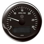 VDO ViewLine 3000 RPM Black Tachometer 12/24V Ø85mm #OS2758000