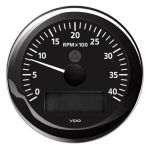 VDO ViewLine 4000 RPM Black Tachometer 12/24V Ø85mm #OS2758001