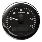 VDO ViewLine 6000 RPM Black Tachometer 12/24V Ø85mm #OS2758003