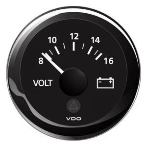 VDO ViewLine Voltmeter 8/16V Black Dial Ø52mm #OS2758601