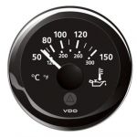 VDO ViewLine Black Oil Thermometer 50/150°C 12/24V Ø52mm #OS2758901