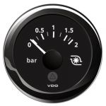 VDO ViewLine Black Turbo Pressure Gauge 0-2 bar 12/24V Ø52mm #OS2759701