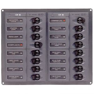 BEP Marine 904MN 12V DC Switch panel with 16 gangs D.200x239x65mm #UF63129L