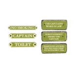 Bronze plate CAPTAIN'S WORD IS LAW 14,5x6cm #OS3252508