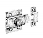 Nickel-plated brass Latch lock 37x42mm #OS3884000