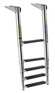 Telescopic ladder for gangplank 5 black steps #OS4954155