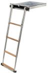 TOP LINE hidden telescopic ladder 4 Teak steps #OS4955004