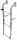 Scaletta pieghevole Stretta 3 Gradini 63x22cm fissaggio su murata in inox #OS4957233