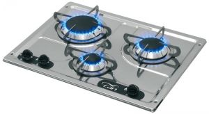 Can Stainless steel flush mount hob unit 3 burners 470x360mm #OS501014