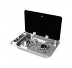 Can Stainless steel hob unit 2 burners 530x340mm #OS5080602