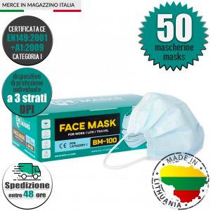 Mascherina DPI CE EN149:2001+A1:2009 Baltic Masks BM-100 Made in EU #N90056004602-50