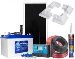 Kit Fotovoltaico 12V 100W Completo di Accessori e Batteria AGM 12V 100Ah #N54130200233