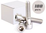 100pcs DIN912 A2 Stainless steel Hexagon socket head cap screws 8x45mm #N44591007234