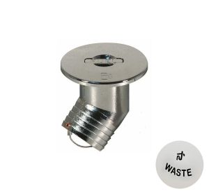 Tappo Imbarco Lift-Up Waste Inox a 45° Collo Ø38mm Flangia Ø82mm #MT4043279