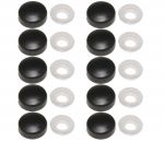 Black finishing washer with snap-on cover for screws Ø4.8-6mm 10Pcs #N44590097011N
