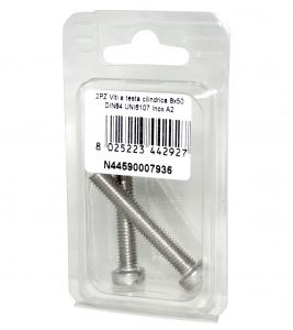 A2 DIN 84 UNI 6107 Stainless steel Cylindrical Head Screws 8x50mm 2pcs N44590007936