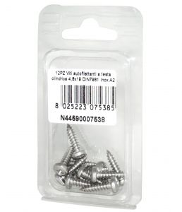 DIN7981 A2 Stainless Steel Cylindrical head self-tapping screws 4.8x19mm 12pcs N44590007538