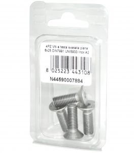 DIN7991 Stainless Steel A2 Flat Countersunk Head Allen Screws 8x25mm 4pcs #N44590007884