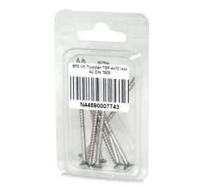 DIN 7505 A2 Stainless Steel Chipboard screws 4x70mm 8pcs N44590007743