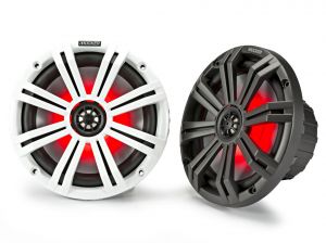 Kicker KM84L LED RGB Coaxial Marine Speakers Pair 8" 300W 4Ohm 92db IDKM84L