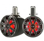 Kicker KMTC65 RGB LED Black Coaxial Marine Tower Speakers Pair 6.5" 195W IDKMTC65