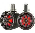 Kicker KMTC8 RGB LED Black Coaxial Marine Tower Speakers Pair 8" 300W IDKMTC8