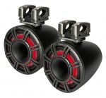Kicker KMTC114 11" 600W Black LED HLCD Horn Tower marine Speakers pair IDKMTC114