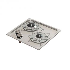 Recess-fit stainless steel cooktop 2 burners 1750+1000W 305x330mm recess OS5010244