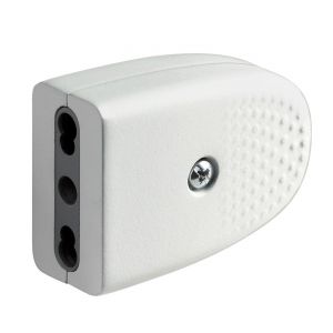 Space-saving electrical socket 2P+T 10/16A 250V white two-way N50523521207