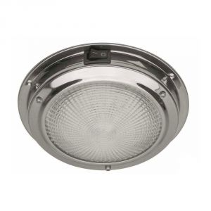 Plafoniera Classica Inox BA15D 12V Ø175xh56mm con interruttore N50326501160