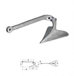 Plough Anchor in Hot Galvanized Steel 9Kg #OS0114409
