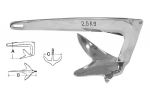 Trefoil Anchor in mirror polished AISI 316 stainless steel 2,5kg #OS0110925