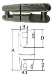 Giunto girevole in acciaio Inox AISI 316 - Catena 12/14mm #OS0174012